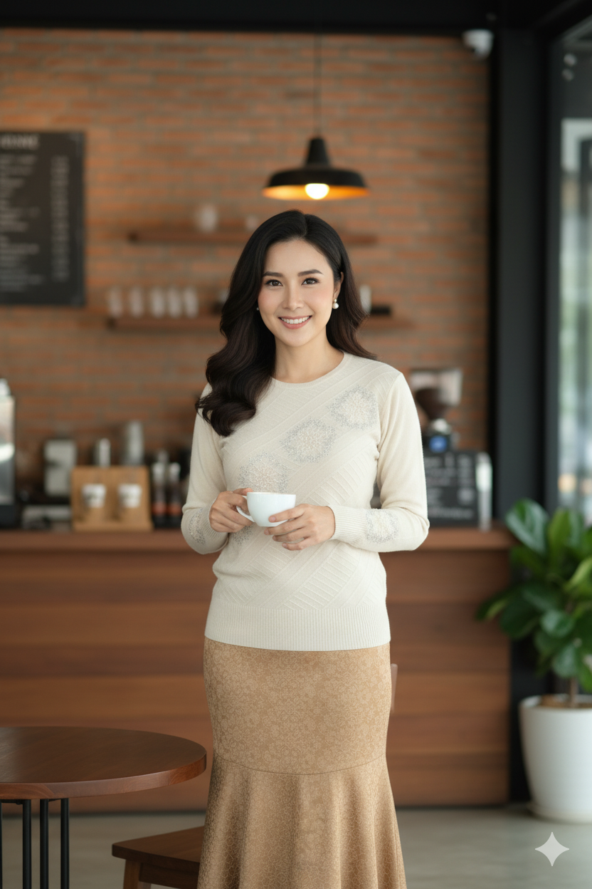 Kadın Kışlık Demet Motifli Boncuklu Ve Taşlı Likralı Kardelen Dokuma Genç Anne Triko Kazak