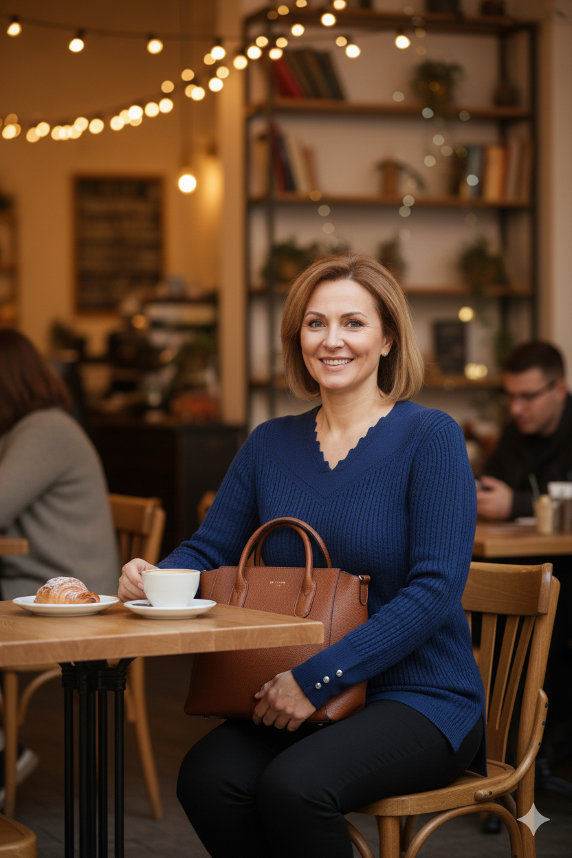 Oppland Kadın Kışlık Anne Kazak V Yaka Pamuklu Kardelen Örme Esnek Rahat Kesim Tam Kalıp