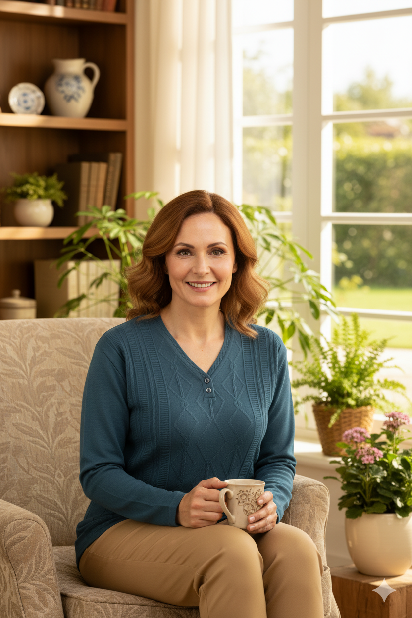 Kadın Kışlık Yünlü Örme Triko Anne Kazak iki Düğmeli V Yakalı Likralı Rahat Kesim Tam Kalıp