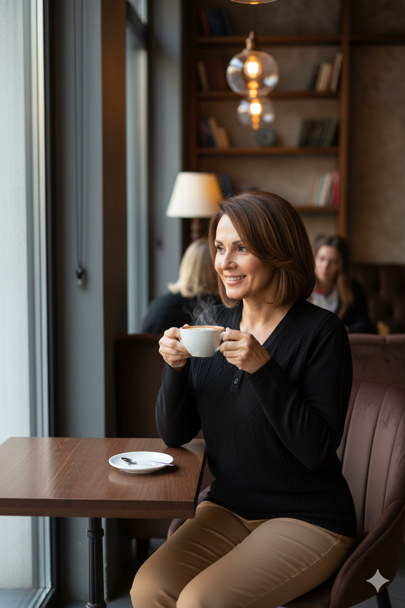 Kadın Kışlık Yünlü Örme Triko Anne Kazak iki Düğmeli V Yakalı Likralı Rahat Kesim Tam Kalıp