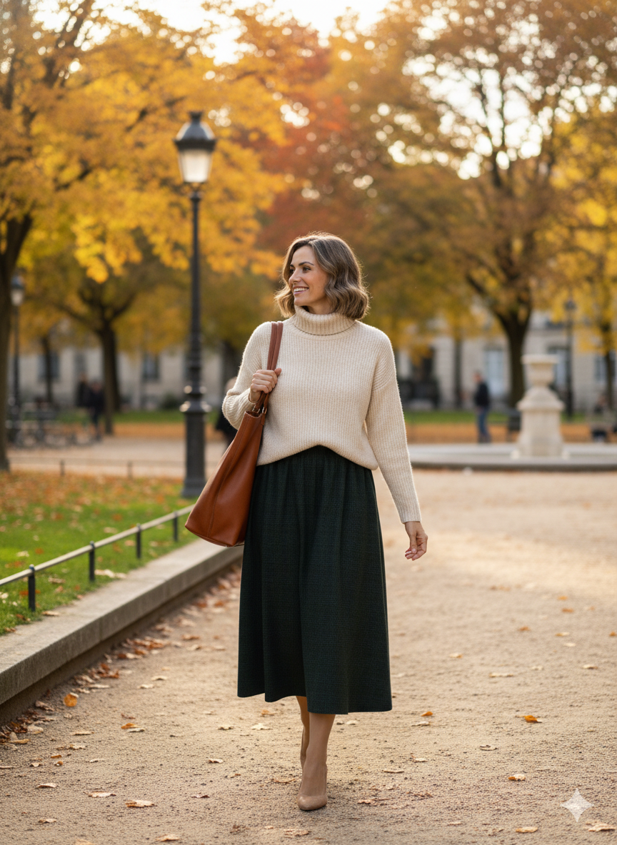 Oppland Kadın Kışlık Parçalı Anne Etek Ekose Desenli Şardonlu Beli Lastikli Pamuklu Kalın Dokulu