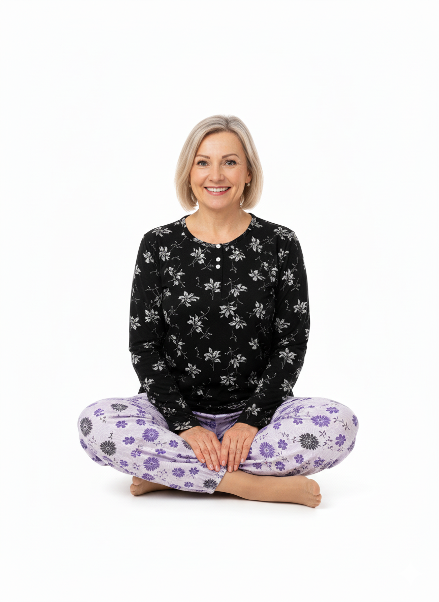 Oppland Kadın Kışlık Kadın Anne içlik Pijama Altı %100 Pamuk içi Miflonlu Klasik Beli Lastikli Rahat