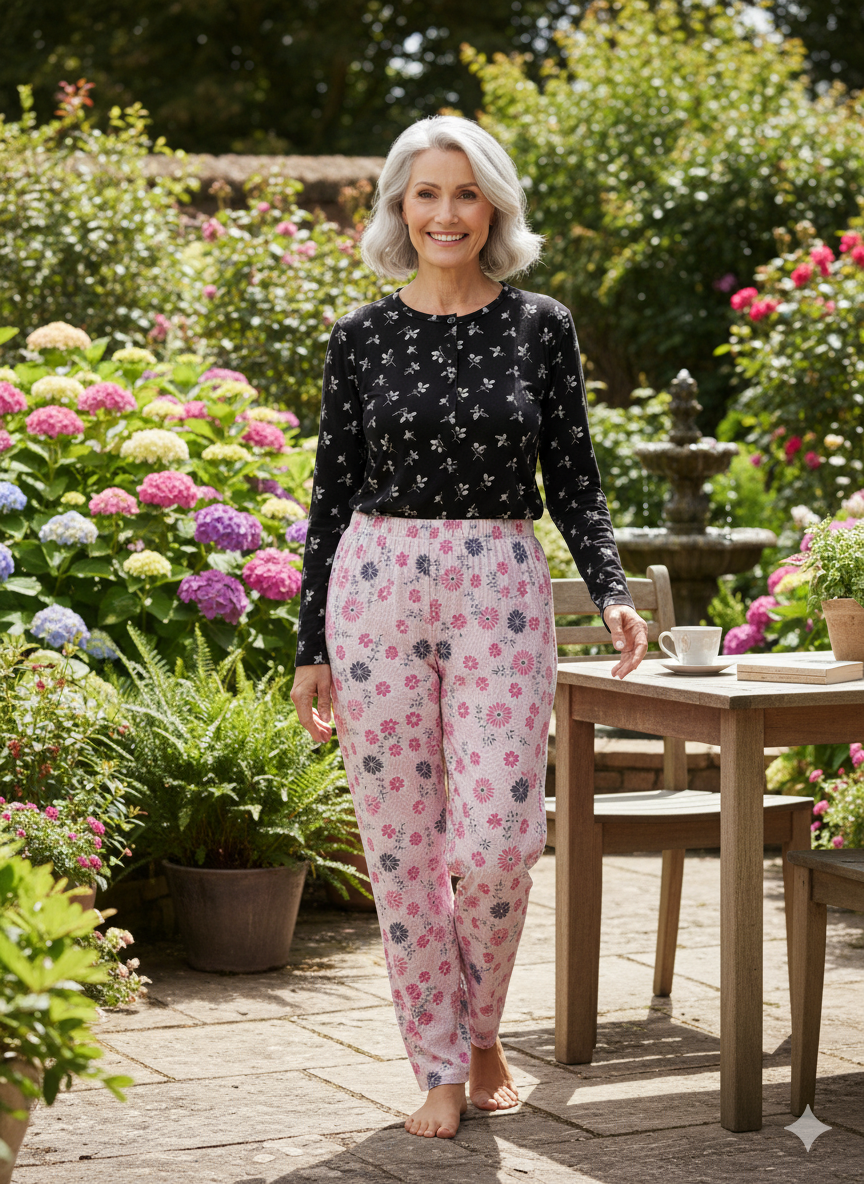 Oppland Kadın Kışlık Kadın Anne içlik Pijama Altı %100 Pamuk içi Miflonlu Klasik Beli Lastikli Rahat