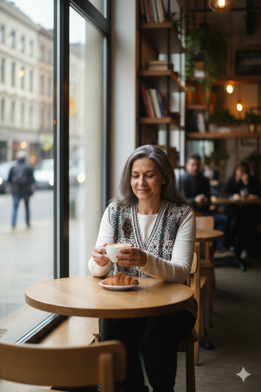 Oppland Kadın Kışlık Anne Yelek Pamuklu Triko Örme Etnik Desenli Cepli Düğmeli Yumuşak Dokulu Rahat Tam Kalıp