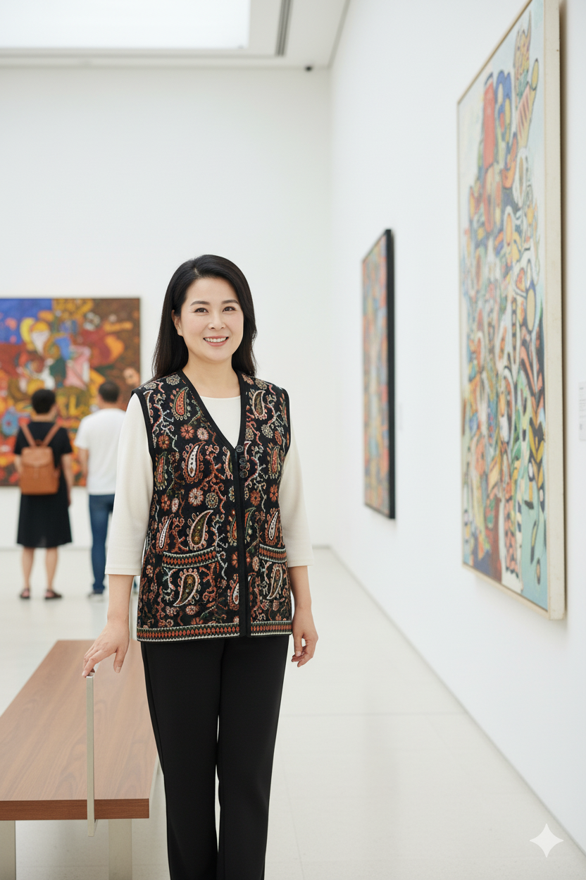 Oppland Kadın Kışlık Anne Yelek Pamuklu Triko Örme Anadolu Desenli Cepli Düğmeli Yumuşak Dokulu Rahat Tam Kalıp