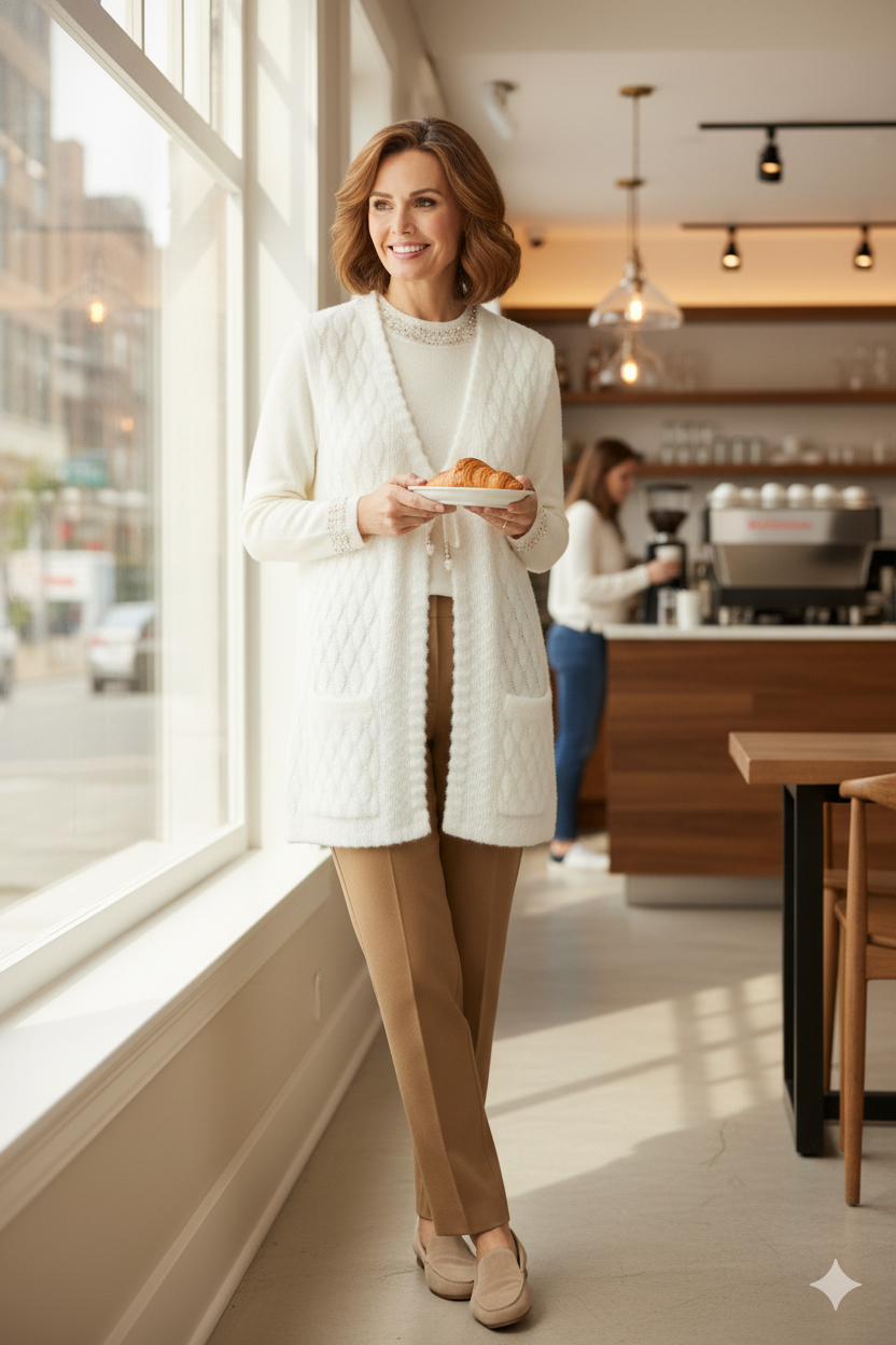 Kadın Kışlık Anne Yelek Yumuşacık Pamuklu Triko Örme Önden Bağlamalı Çift Cepli Rahat