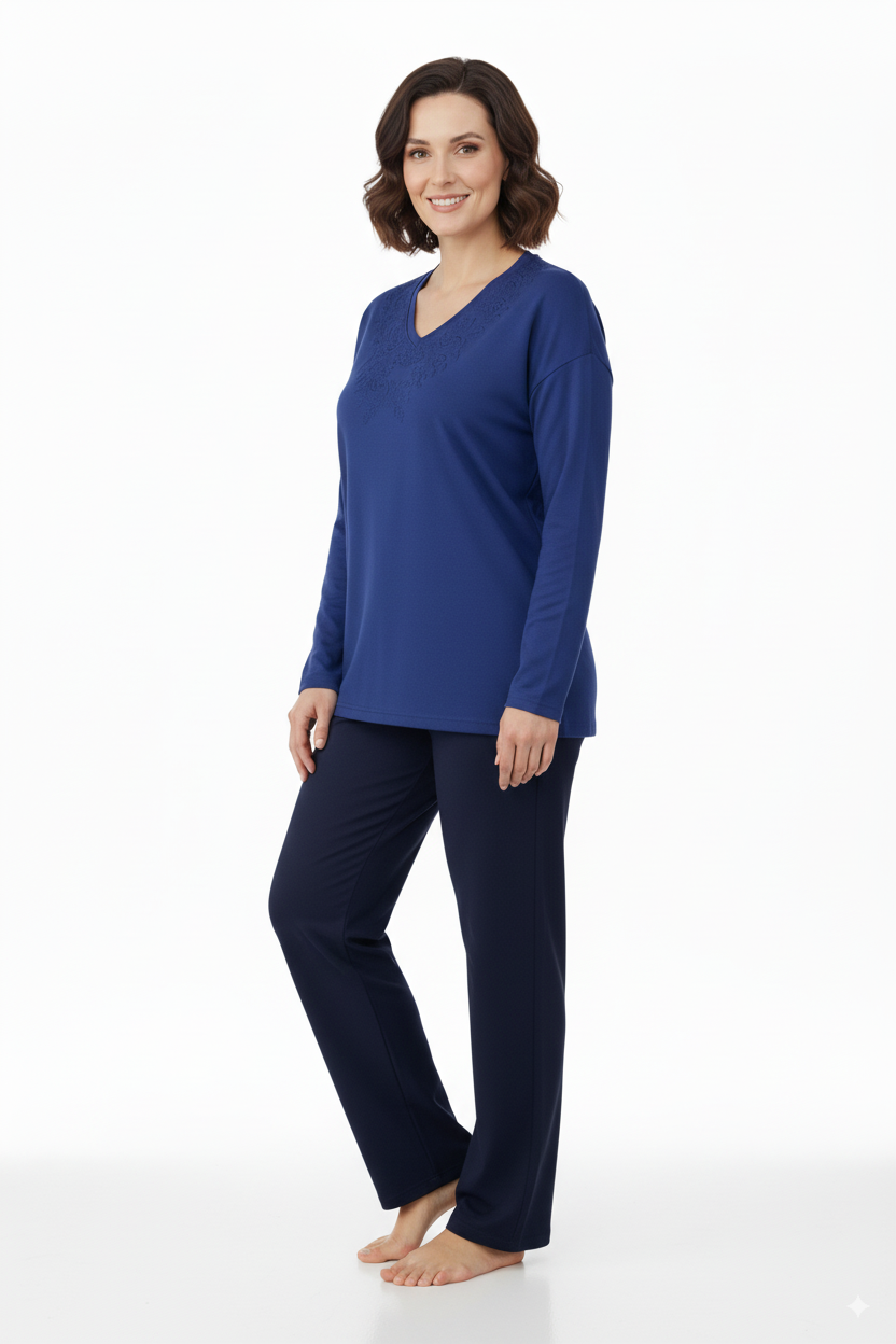 Kadın Anne Bluz Viskon Penye Kumaş Hafif V Yakalı Kolyem Model Battal Beden Rahat Tam Kalıp