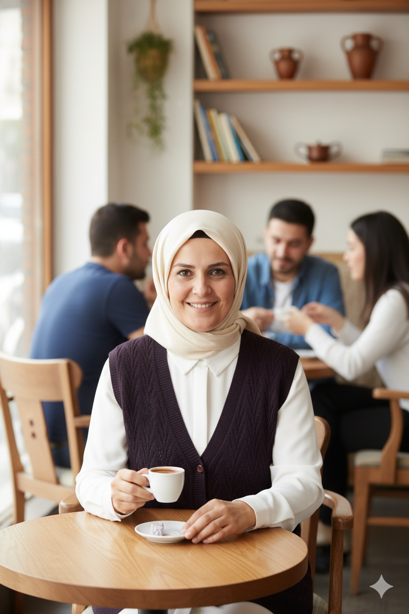 Kadın Kışlık Pamuklu Triko Klasik Örme Anne Yelek Kilim Örgü Model Önden Düğmeli Çift Cepli