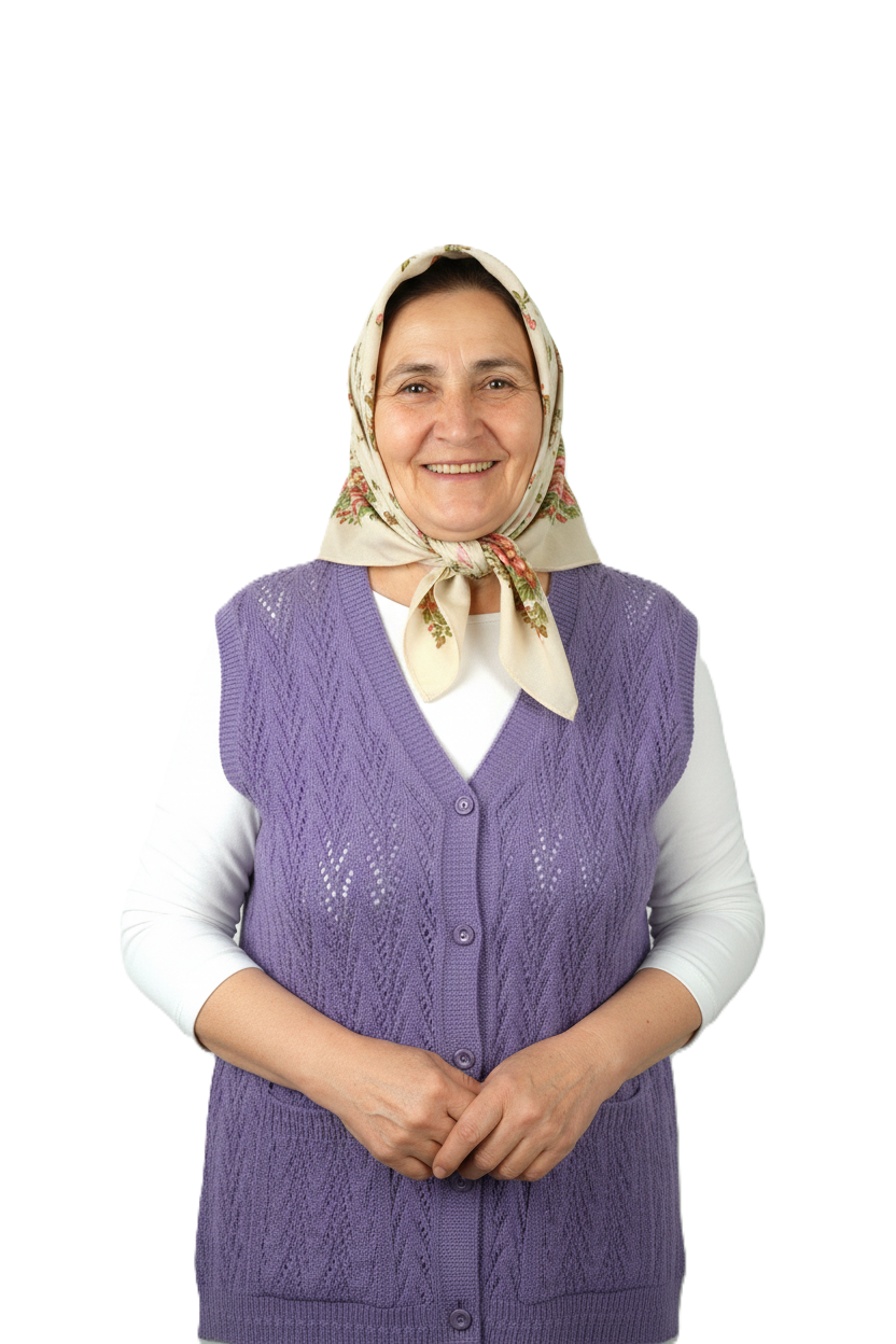 Kadın Kışlık Pamuklu Triko Klasik Örme Anne Yelek Kilim Örgü Model Önden Düğmeli Çift Cepli