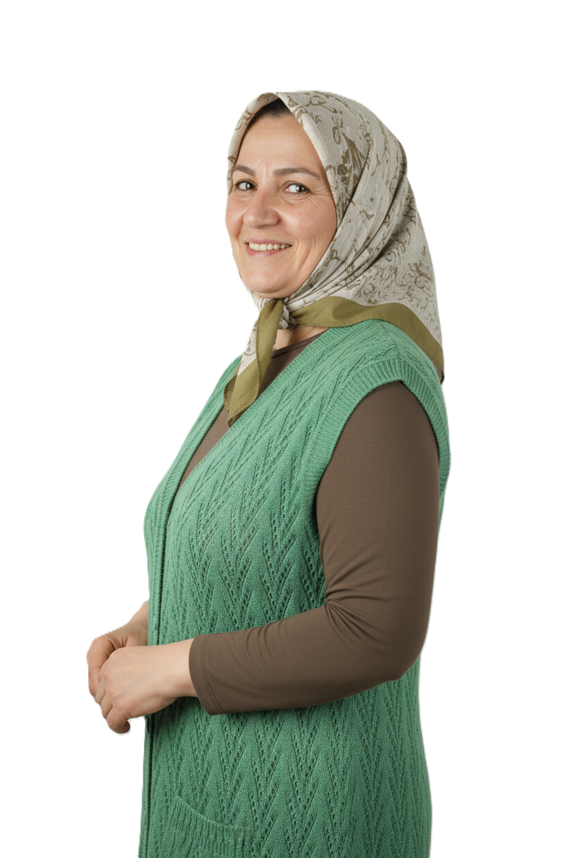 Kadın Kışlık Pamuklu Triko Klasik Örme Anne Yelek Kilim Örgü Model Önden Düğmeli Çift Cepli