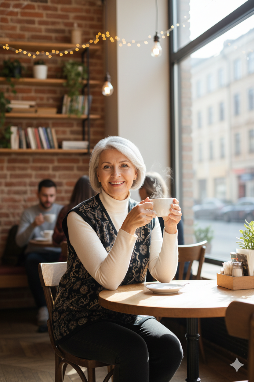 Oppland Kadın Kışlık Anne Yelek Pamuklu Triko Örme Anadolu Desenli Cepli Düğmeli Yumuşak Dokulu Rahat Tam Kalıp